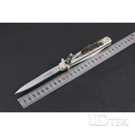 Large size AKC Antlers handle Black party pocket knife with 440 blade UD405095